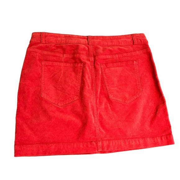 Versona Size 30 Orange Corduroy Mini Skirt, back pockets - Picture 4 of 5